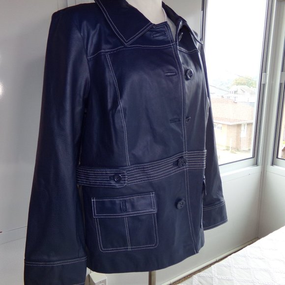 Bradley Women's Blue Leather Jacket - Picture 8 of 13